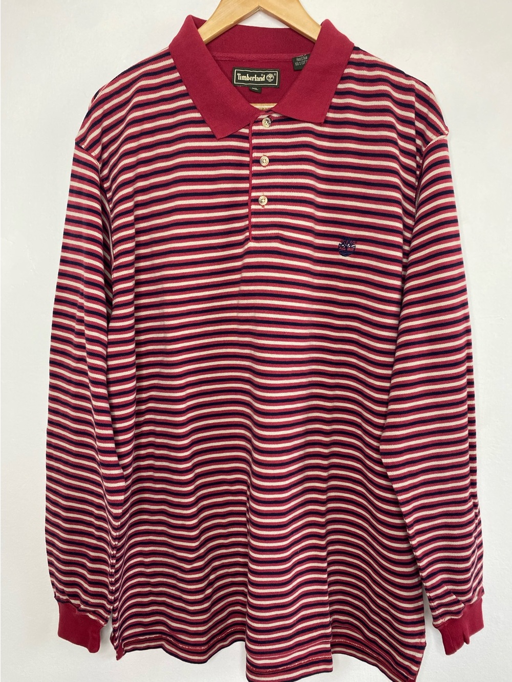 Timberland Vintage Striped Long sleeve Polo shirt Size XL 90s Streetwear